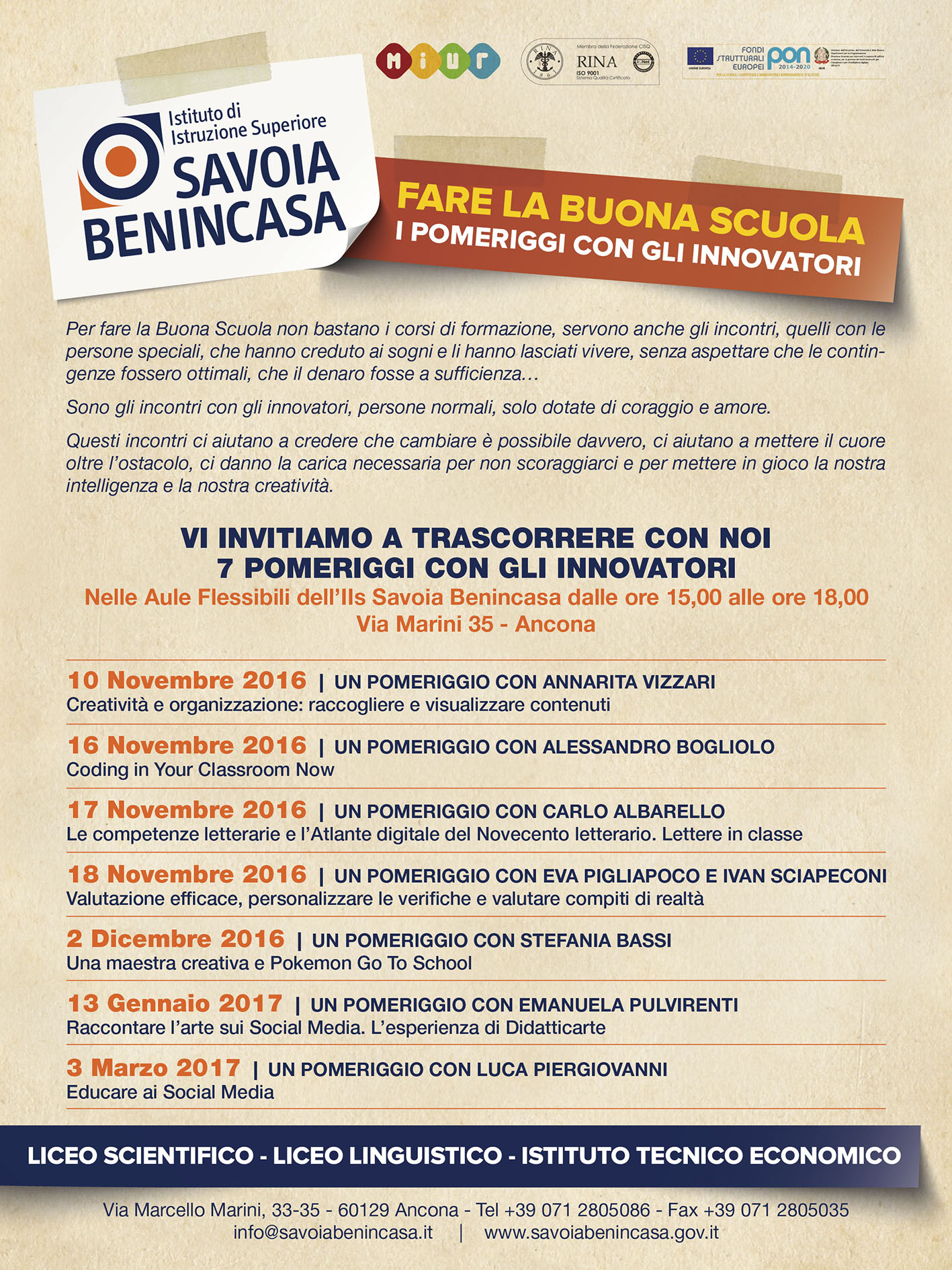 Pomeriggi con gli Innovatori - Seminari di Formazione