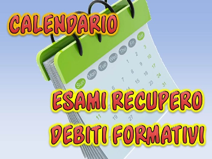 Calendario delle prove integrative per il recupero dei debiti formativi