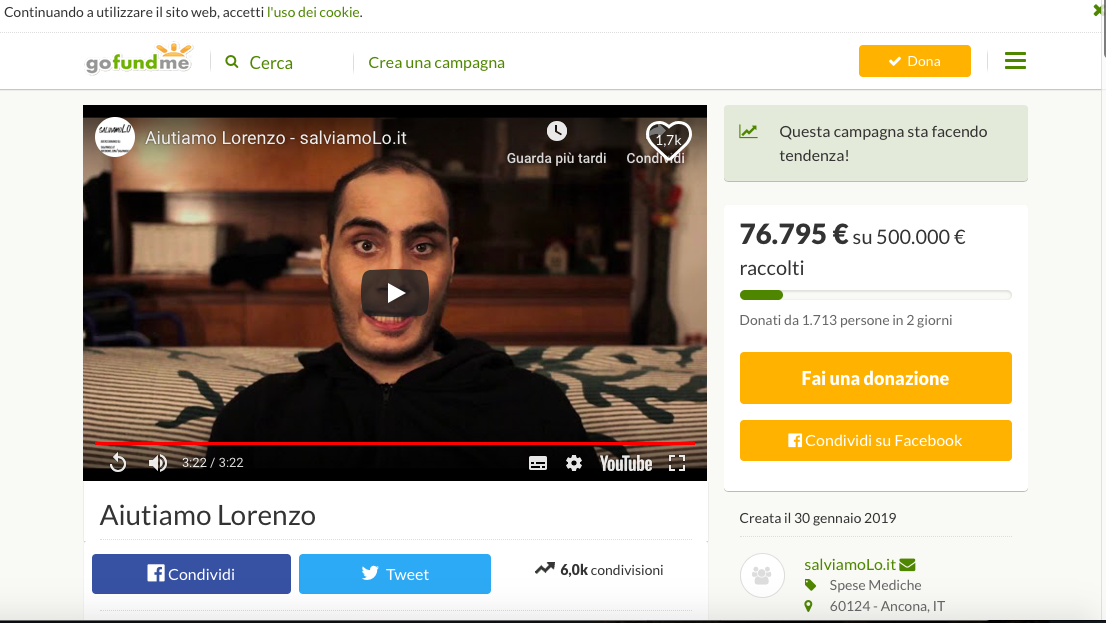 #SALVIAMOLO, L’ISTITUTO ADERISCE ALLA RACCOLTA FONDI PER LORENZO FARINELLI, EX STUDENTE DEL SAVOIA