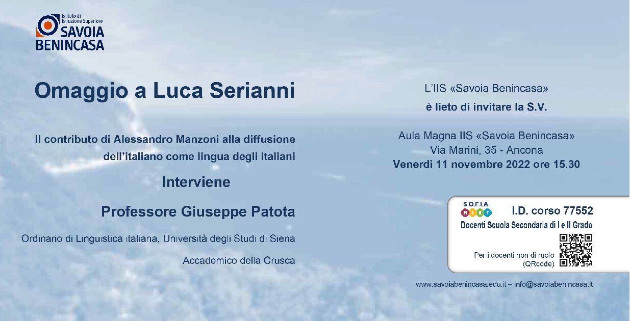 Omaggio a Luca Serianni - Lectio Magistralis del Prof. Giuseppe Patota - 11/11/2022